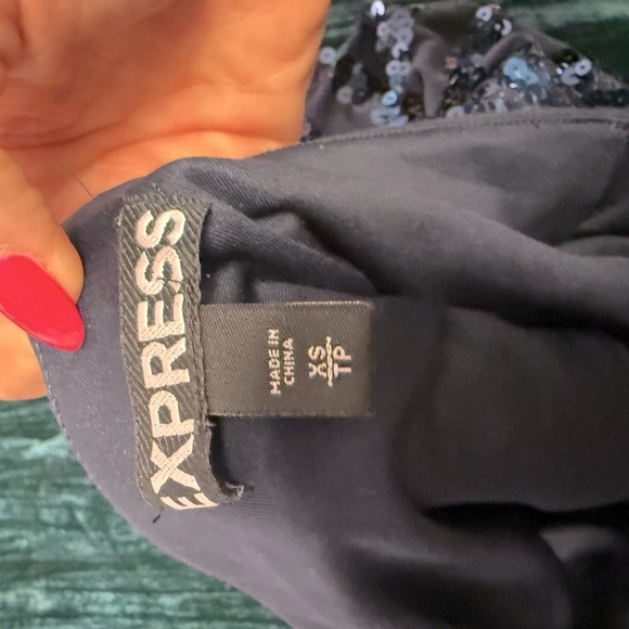 Express- Sequin Embellished Blue Skirt - Picture 3 of 7